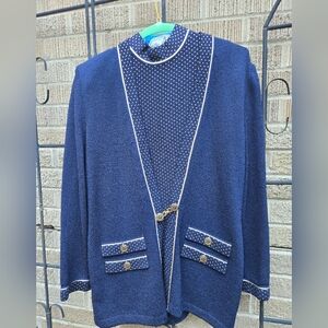 St. John Navy Blazer with Gold Details